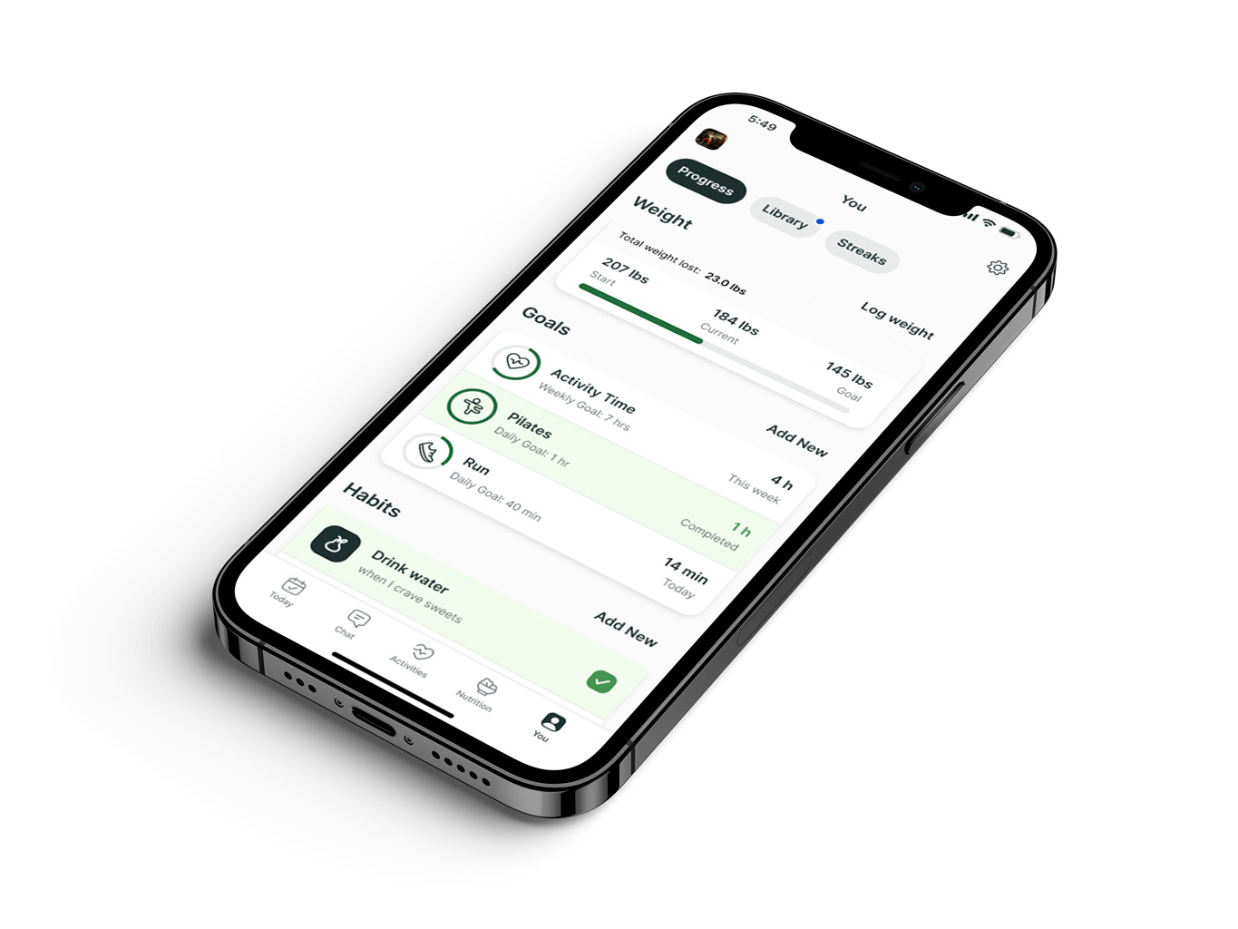A mockup of the coaching app showcasing the features.
