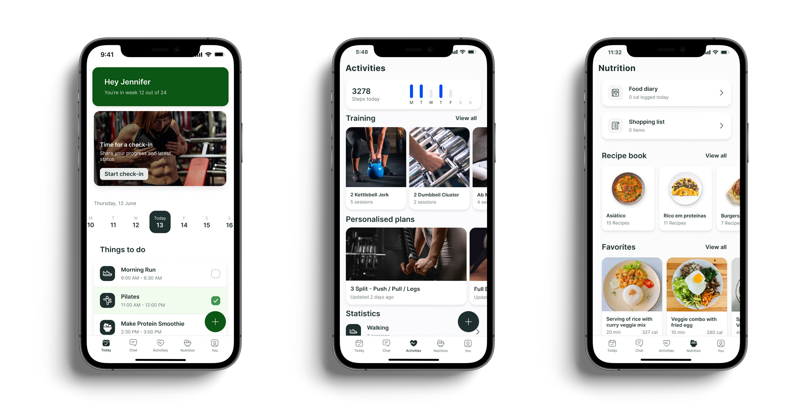 A mockup of the coaching app showcasing the different features.